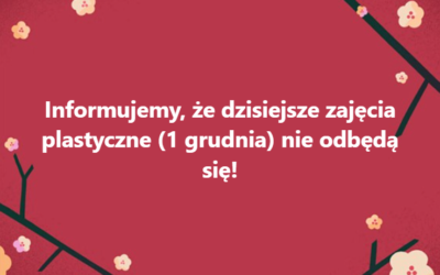 Odwołane zajęcia plastyczne