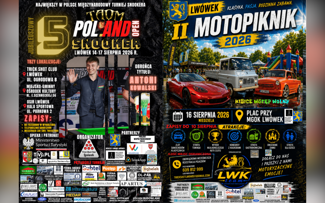5. Pol.and Snooker Open i&nbsp;II&nbsp;Rodzinny MotoPiknik we&nbsp;Lwówku